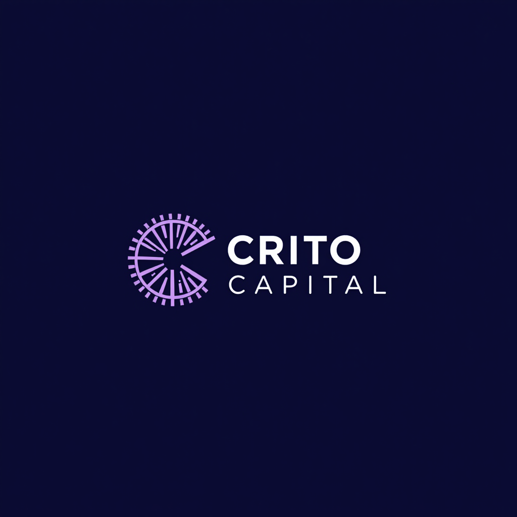 Crito Capital - Empresa de Investimento, S.A. logotipo com design profissional em tons de azul marinho e roxo