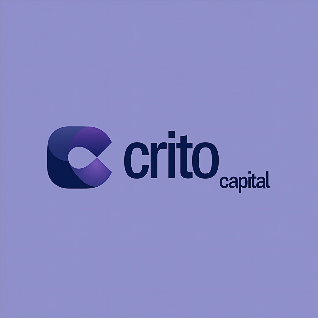 Crito Capital - Empresa de Investimento, S.A. logotipo com design profissional em tons de azul marinho e roxo