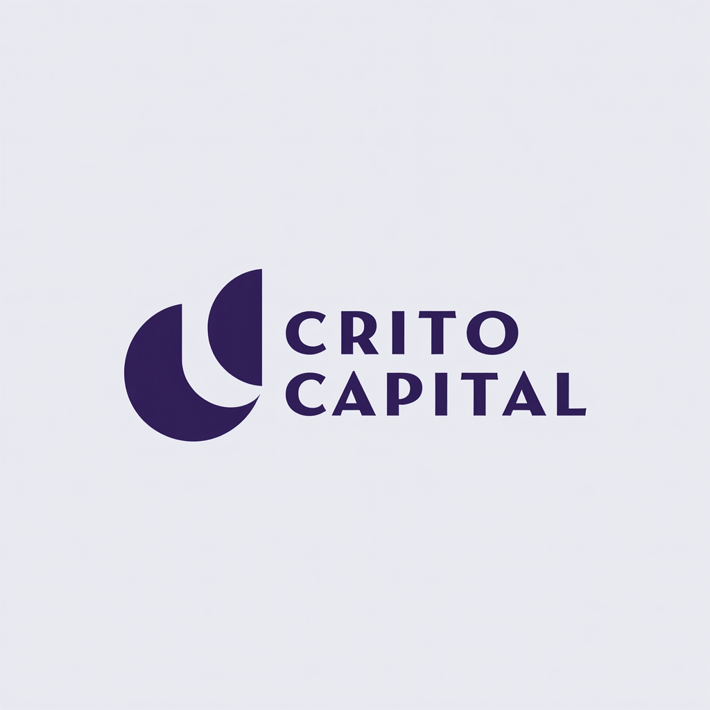 Crito Capital - Empresa de Investimento, S.A. logotipo com design profissional em tons de azul marinho e roxo