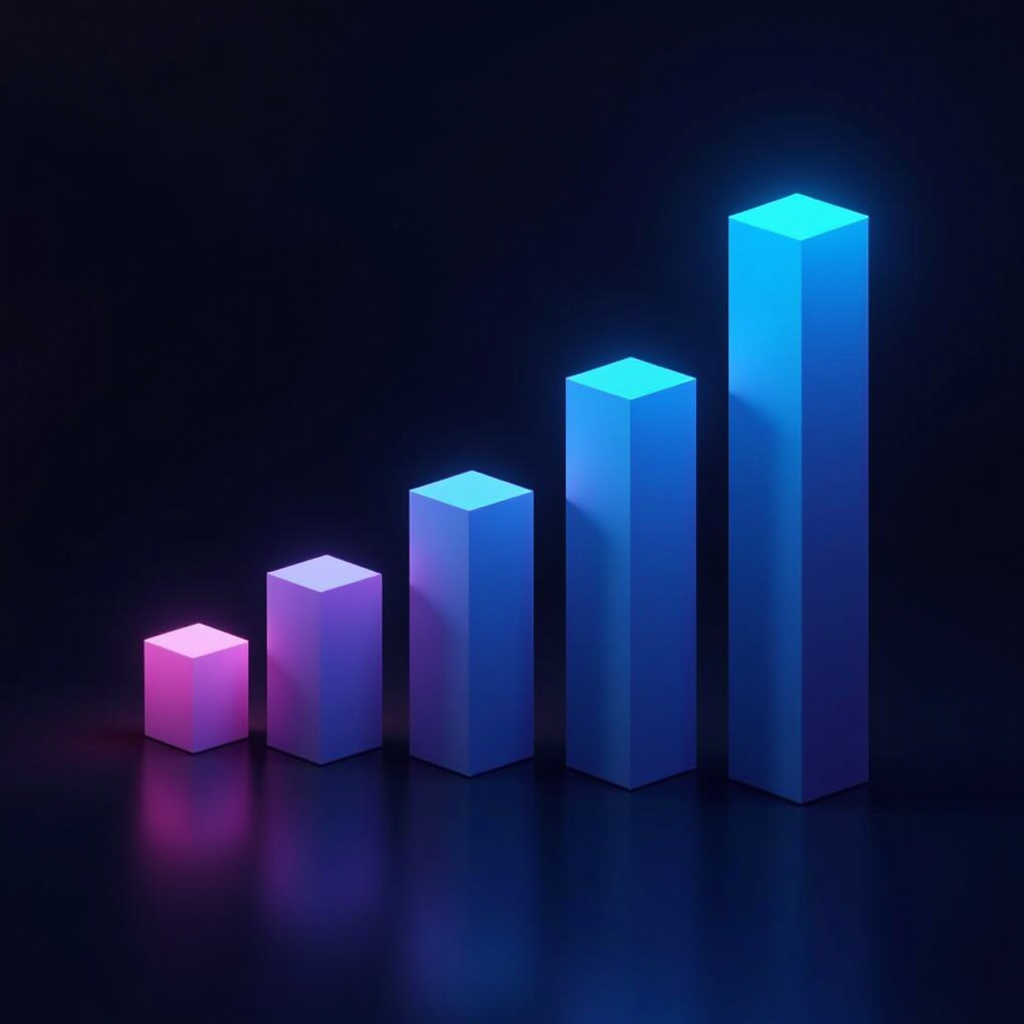 Gráfico mostrando o crescimento da capitalização de mercado do setor tecnológico no primeiro trimestre de 2026, com destaque para empresas de inteligência artificial, fabricantes de semicondutores e provedores de computação em nuvem, apresentando barras ascendentes em tons de azul e roxo sobre fundo escuro profissional